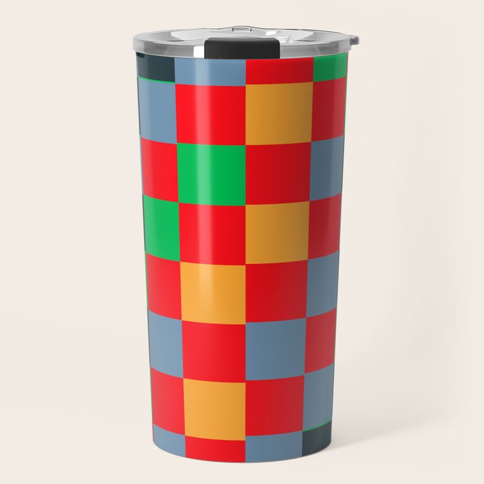 Colorful Checkerboard 2 Travel Mug Gallery Image 1