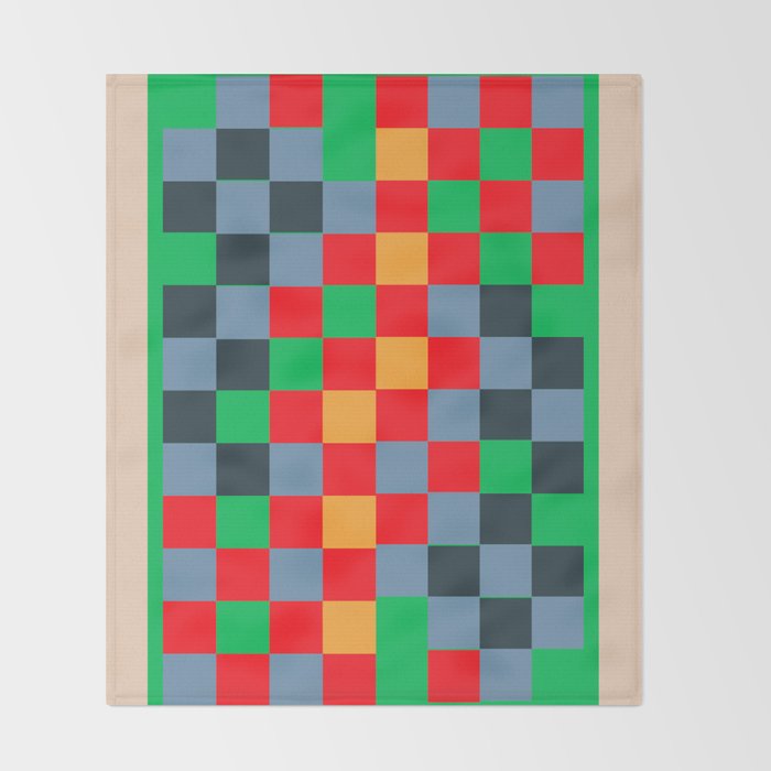 Colorful Checkerboard 2 Throw Blanket Gallery Image 2