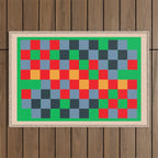 Colorful Checkerboard 2 Outdoor Rug Gallery Image 1