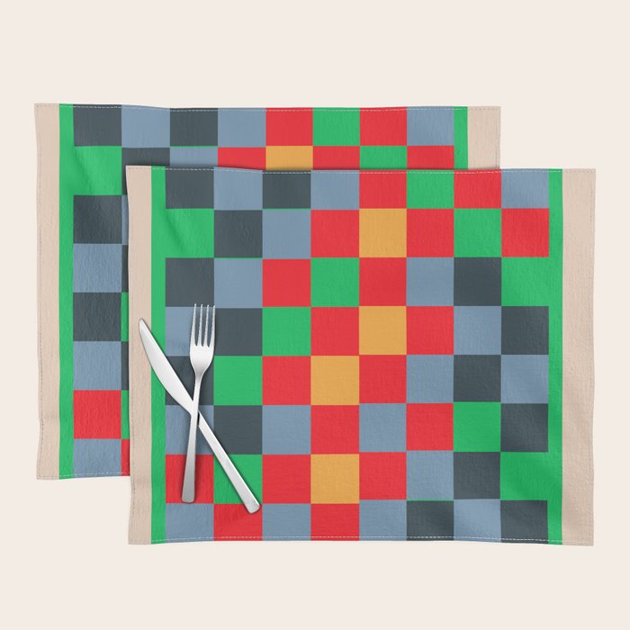 Colorful Checkerboard 2 Placemat Gallery Image 1
