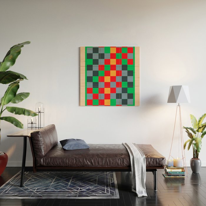 Colorful Checkerboard 2 Wood Wall Art Gallery Image 2