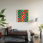 Colorful Checkerboard 2 Wood Wall Art Gallery Image 2
