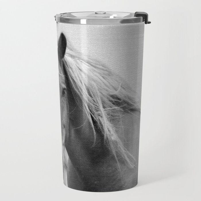 Horses - Black & White Travel Mug Gallery Image 2