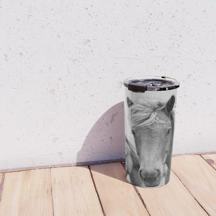 Horses - Black & White Travel Mug Gallery Image 4
