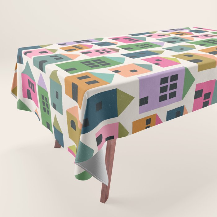 Happy Houses - Multi-colored Tablecloth Gallery Image 1