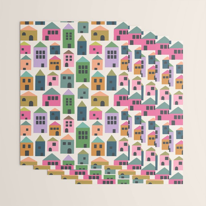 Happy Houses - Multi-colored Wrapping Paper Gallery Image 3
