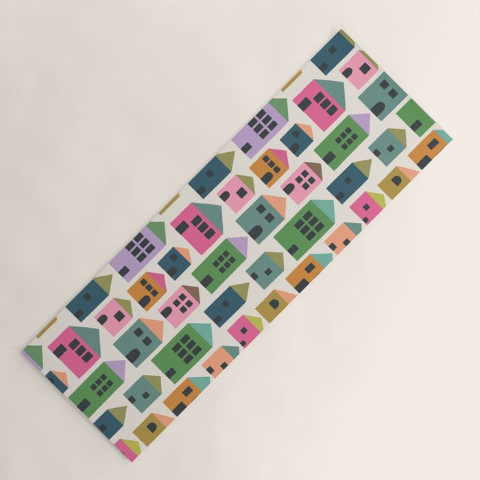 Happy Houses - Multi-colored Yoga Mat Gallery Image 1