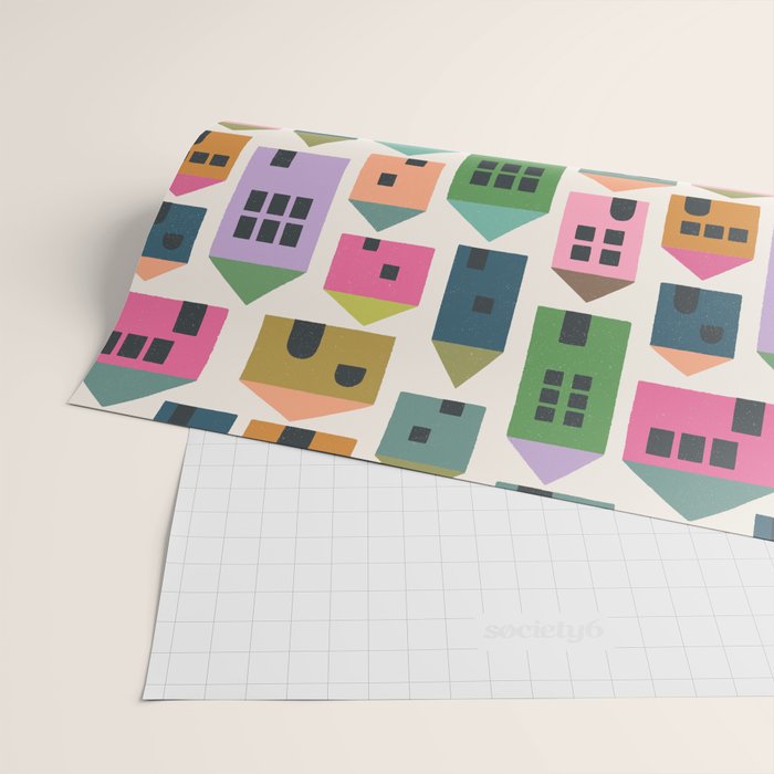 Happy Houses - Multi-colored Wrapping Paper Gallery Image 2