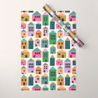 Happy Houses - Multi-colored Wrapping Paper Gallery Image 1