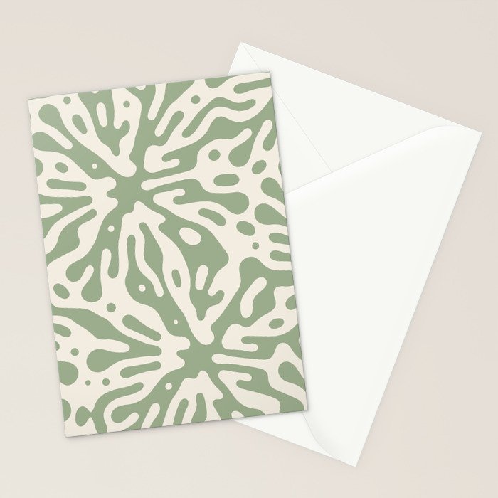 Organic Matter in Ivory and Green Stationery Card Gallery Image 2