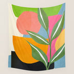 Minimal Modern Abstract Leaves 14 Wall Tapestry Gallery Image 4