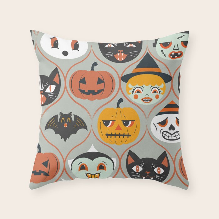 Spooky Sweet Faces Throw Pillow Gallery Image 6