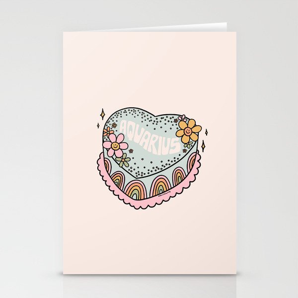 Aquarius Heart Cake Stationery Card Gallery Image 2