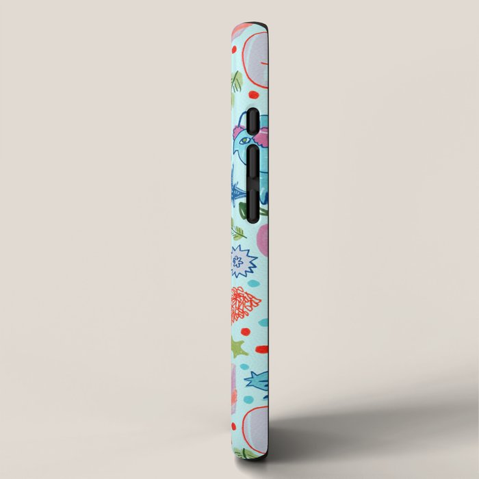 Winter Forest Woodland Animals in Arctic Blue iPhone Case Gallery Image 2