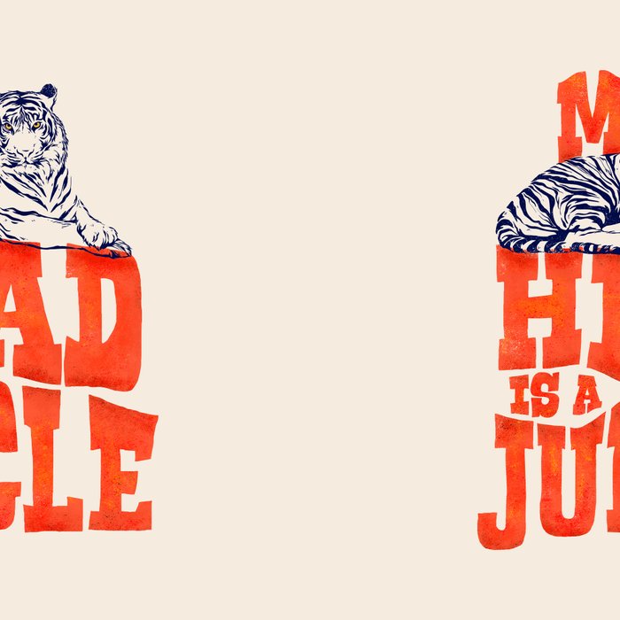 My Head is a Jungle-Tiger typography Coffee Mug Gallery Image 2