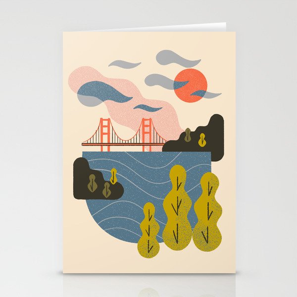 Bay Sunset Stationery Card Gallery Image 1