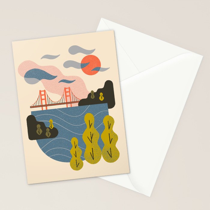 Bay Sunset Stationery Card Gallery Image 2