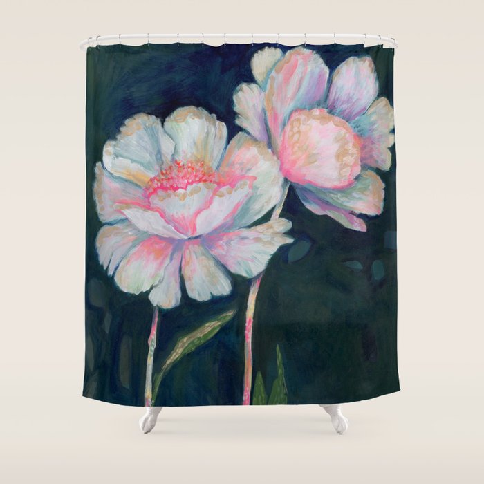 Flowers In The Dark Shower Curtain Gallery Image 1