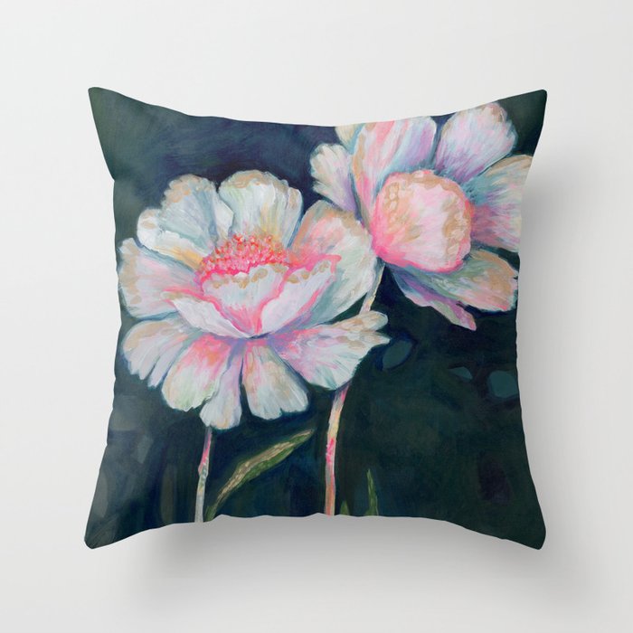 Flowers In The Dark Throw Pillow Gallery Image 1