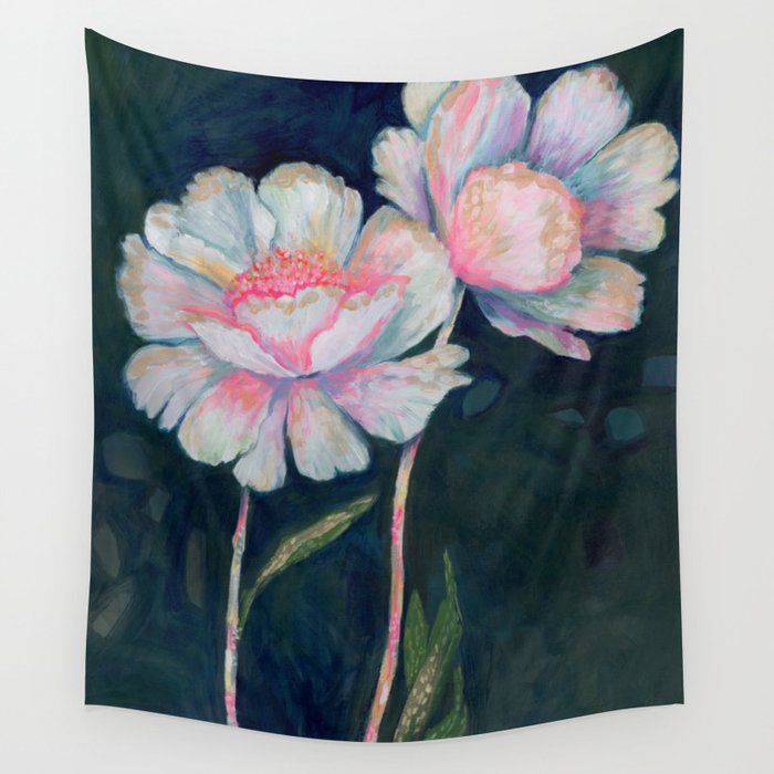 Flowers In The Dark Wall Tapestry Gallery Image 4