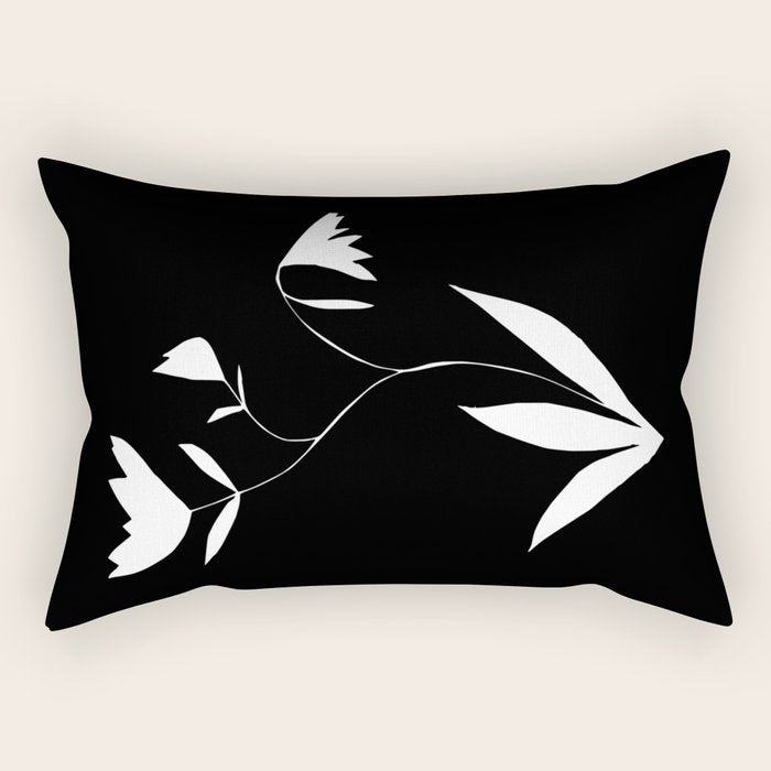 Fading Spring In Black  Rectangular Pillow Gallery Image 2