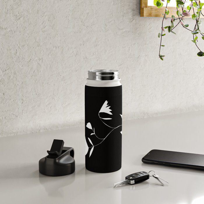 Fading Spring In Black  Water Bottle Gallery Image 4