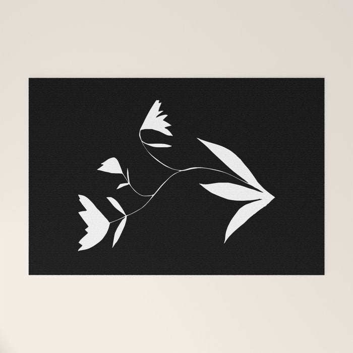 Fading Spring In Black  Welcome Mat Gallery Image 1