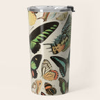 Papillon II Vintage French Butterfly Chart by Adolphe Millot Travel Mug Gallery Image 2