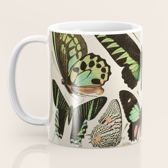 Papillon II Vintage French Butterfly Chart by Adolphe Millot Coffee Mug Gallery Image 3