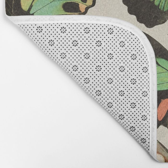 Papillon II Vintage French Butterfly Chart by Adolphe Millot Bath Mat Gallery Image 2