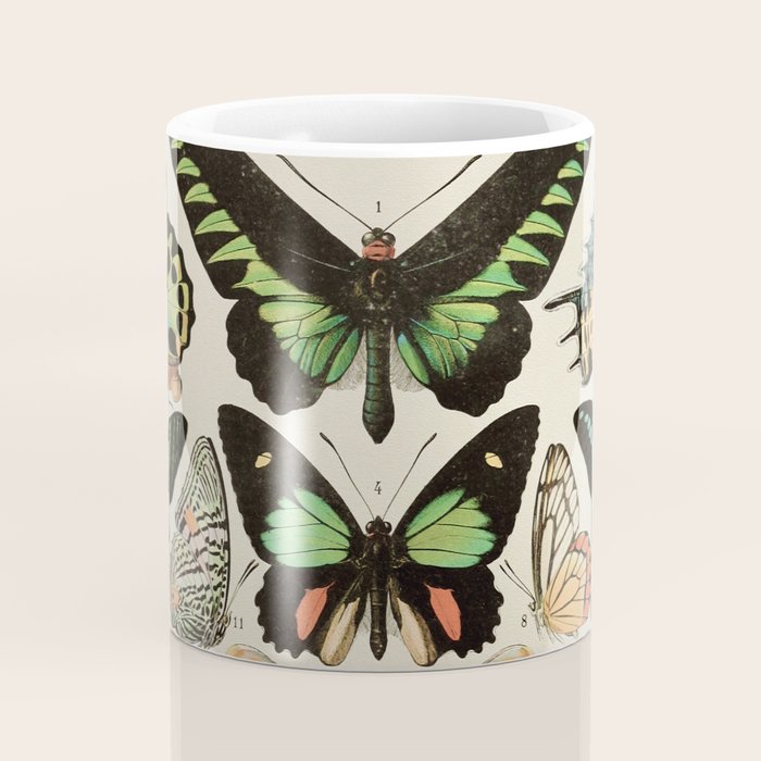 Papillon II Vintage French Butterfly Chart by Adolphe Millot Coffee Mug Gallery Image 4