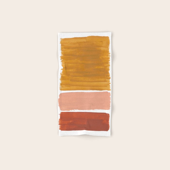 Rothko Minimalist Colorield Warm Earth Tone Yellow Ochre Clay Beige by Ejaaz Haniff Bath Towel Gallery Image 1