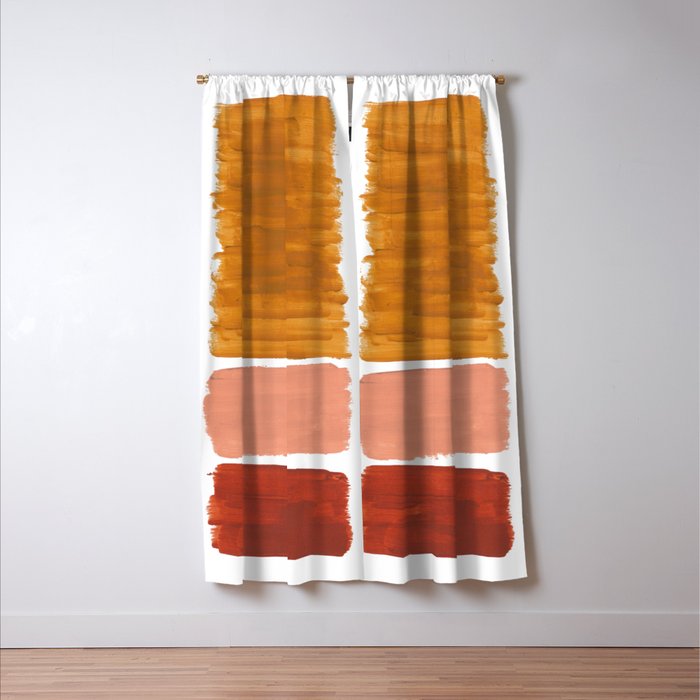 Rothko Minimalist Colorield Warm Earth Tone Yellow Ochre Clay Beige by Ejaaz Haniff Window Curtain Gallery Image 3