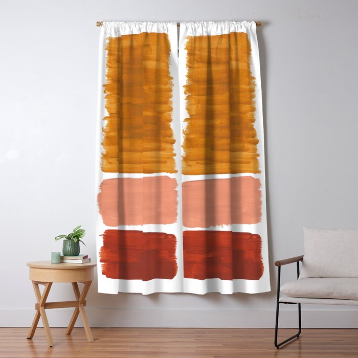 Rothko Minimalist Colorield Warm Earth Tone Yellow Ochre Clay Beige by Ejaaz Haniff Window Curtain Gallery Image 1