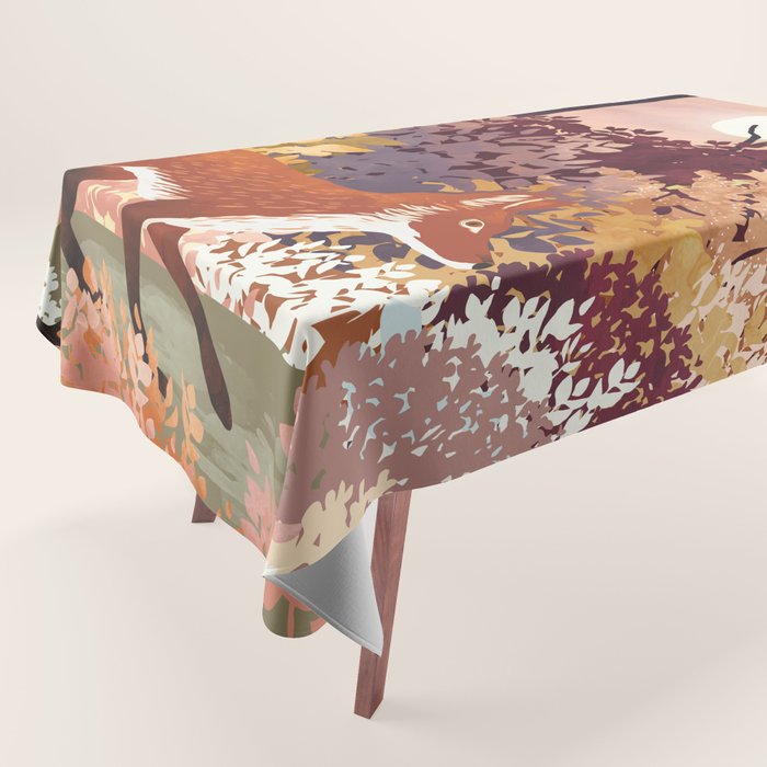 Autumn Fox Forest Tablecloth Gallery Image 1