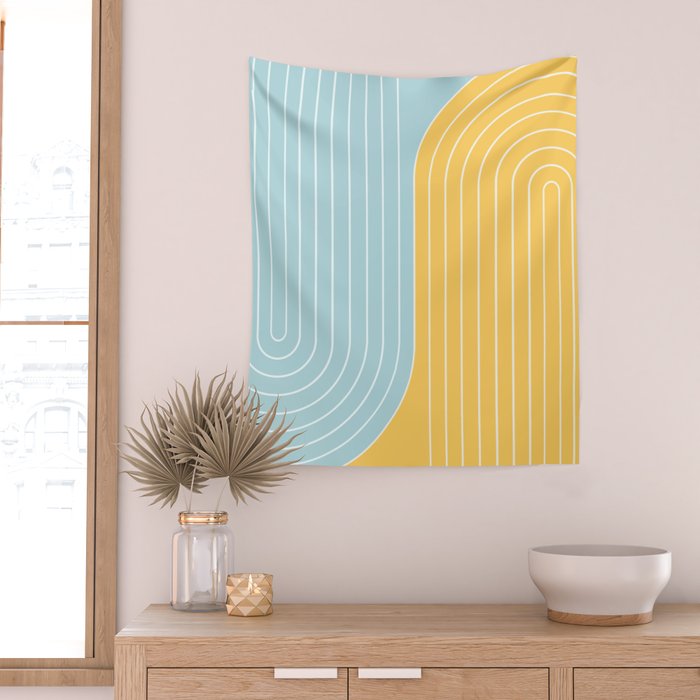 Two Tone Line Curvature II Wall Tapestry Gallery Image 2