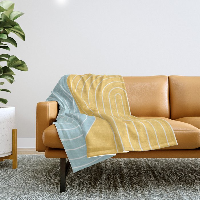 Two Tone Line Curvature II Throw Blanket Gallery Image 1