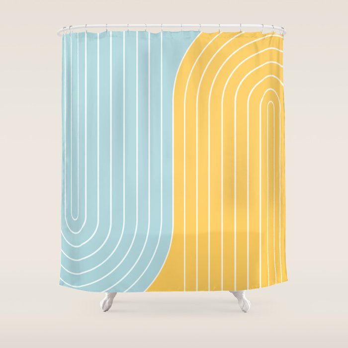 Two Tone Line Curvature II Shower Curtain Gallery Image 1