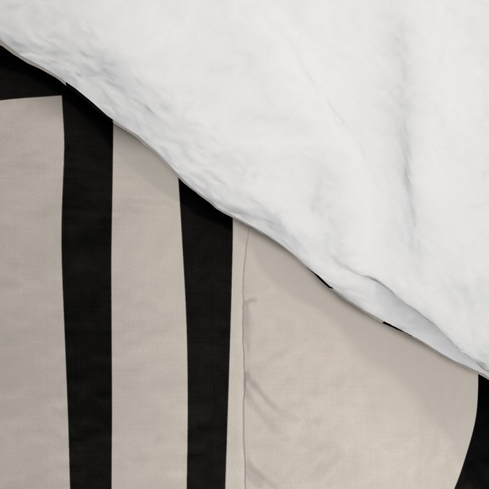 Mid Century Modern Geometric Pattern 157 Mid Mod Black and Linen White Comforter Gallery Image 4