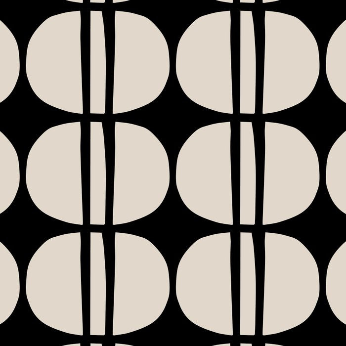 Mid Century Modern Geometric Pattern 157 Mid Mod Black and Linen White Coffee Mug Gallery Image 2