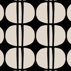 Mid Century Modern Geometric Pattern 157 Mid Mod Black and Linen White Coffee Mug Gallery Image 2