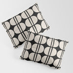 Mid Century Modern Geometric Pattern 157 Mid Mod Black and Linen White Pillow Sham Gallery Image 3