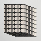 Mid Century Modern Geometric Pattern 157 Mid Mod Black and Linen White Wrapping Paper Gallery Image 3