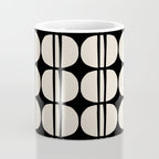 Mid Century Modern Geometric Pattern 157 Mid Mod Black and Linen White Coffee Mug Gallery Image 4