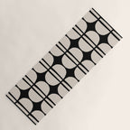 Mid Century Modern Geometric Pattern 157 Mid Mod Black and Linen White Yoga Mat Gallery Image 1