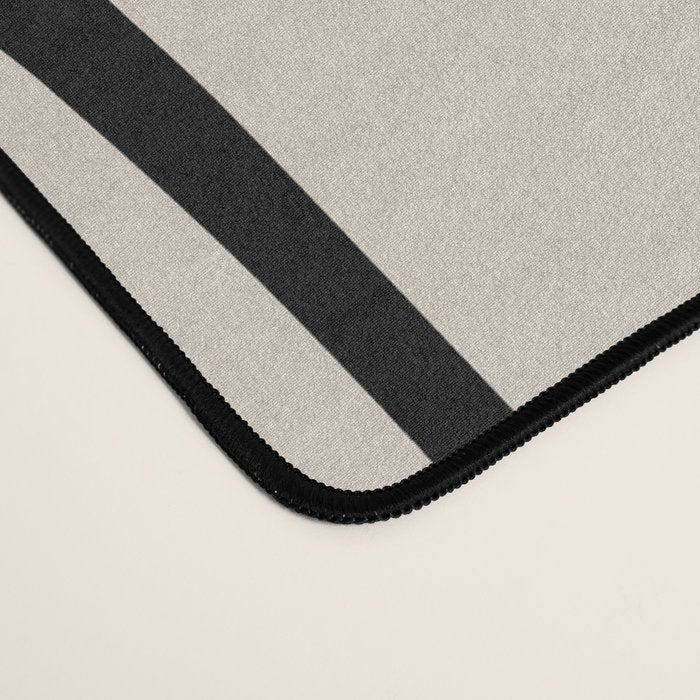 Mid Century Modern Geometric Pattern 157 Mid Mod Black and Linen White Desk Mat Gallery Image 4