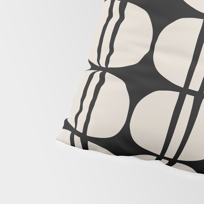 Mid Century Modern Geometric Pattern 157 Mid Mod Black and Linen White Pillow Sham Gallery Image 4