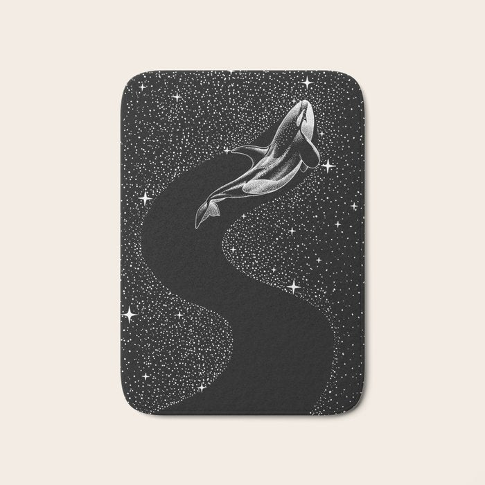 Starry Orca (Black Version) Bath Mat Gallery Image 1