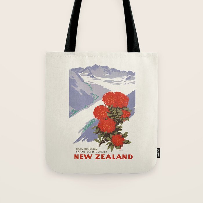 New Zealand Vintage Travel Poster, 1950s Tote Bag Gallery Image 1