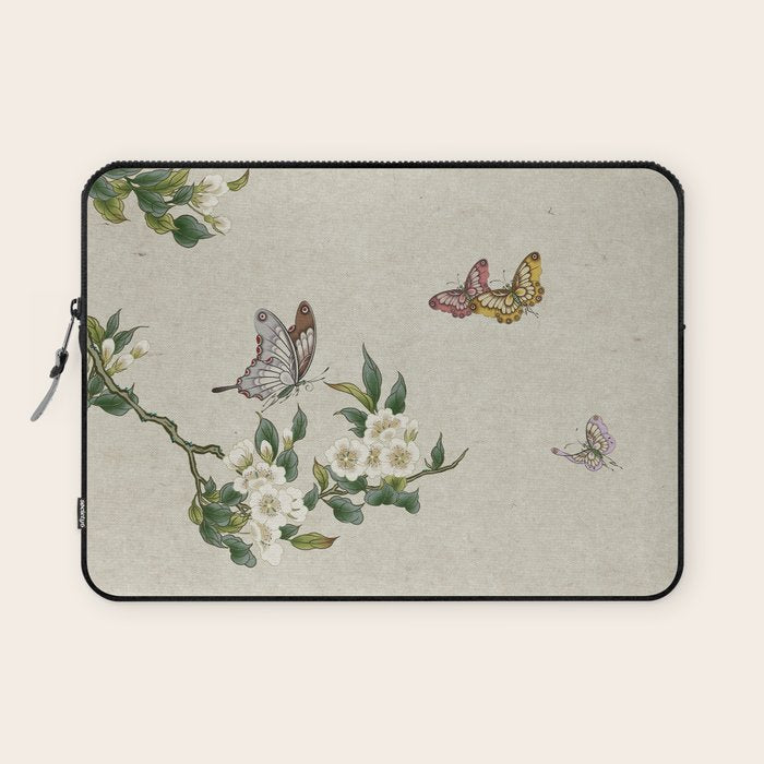 Pear flowers and butterflies type A - Minhwa : Koreafolkpainting Laptop Sleeve Gallery Image 1